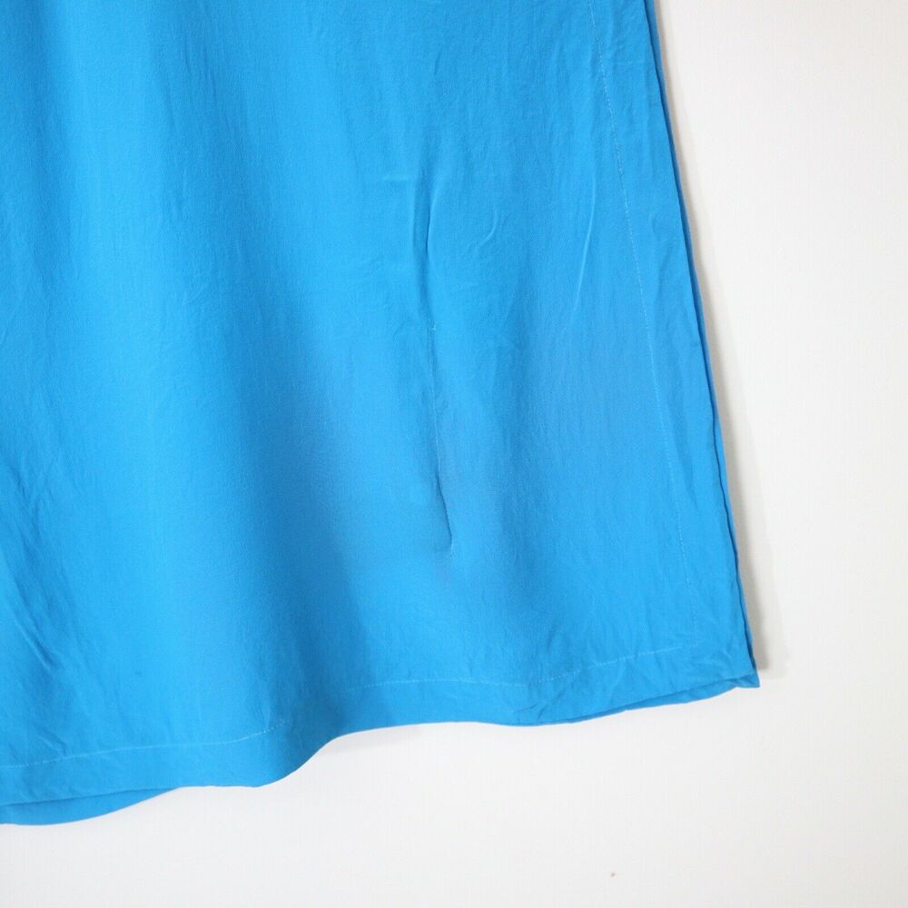 Ted Baker London 2 US 6 Silk Boxy Blouse Blue Satin Wide Sleeve Square Top - Picture 6 of 11